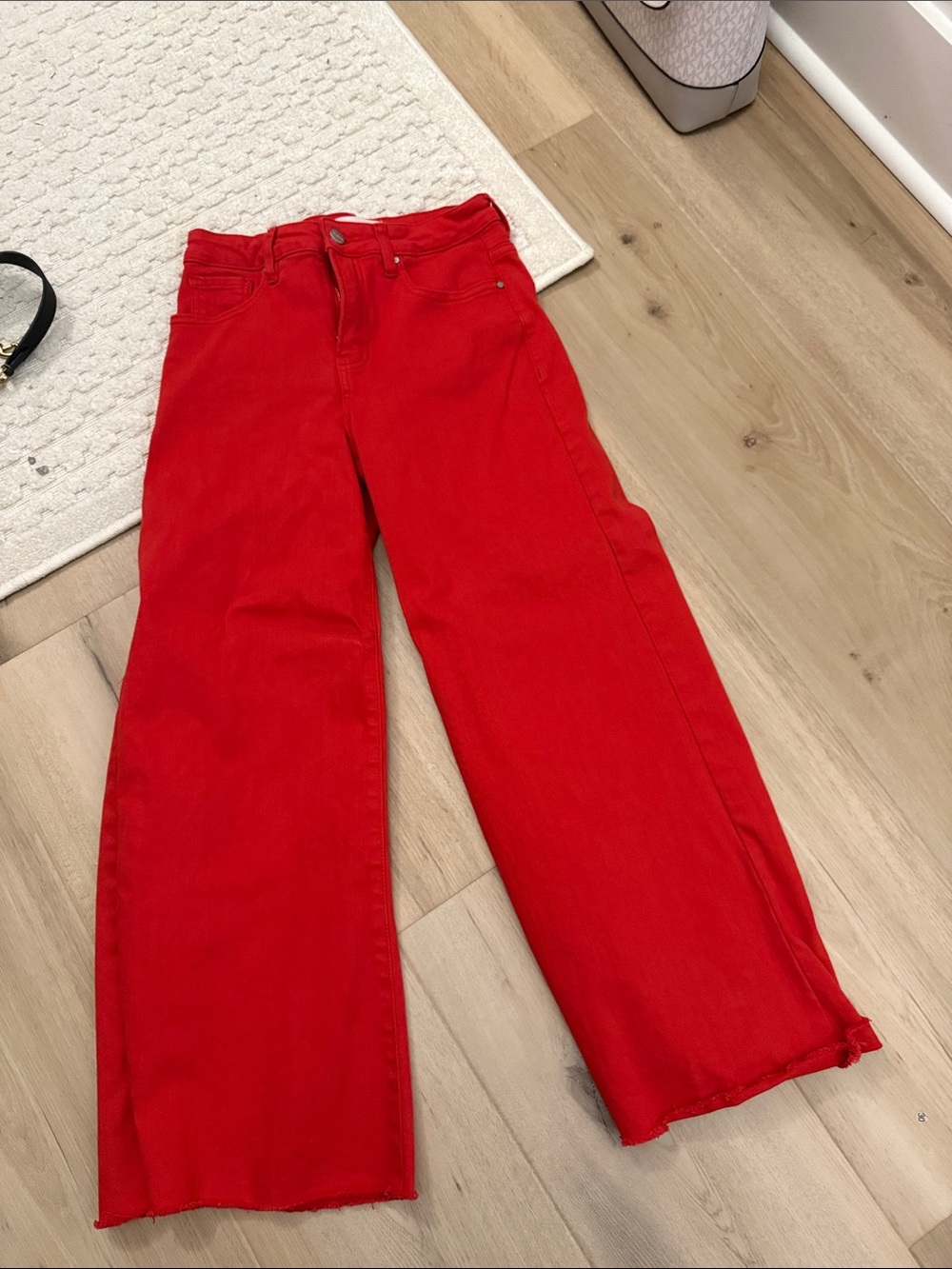 High-Rise Wide-Leg Women's Jeans in Red